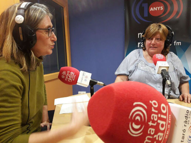 Tomàs Alcoverro, a Mataró Ràdio,  al Cruïlla d'Europa // Teresa Carreras