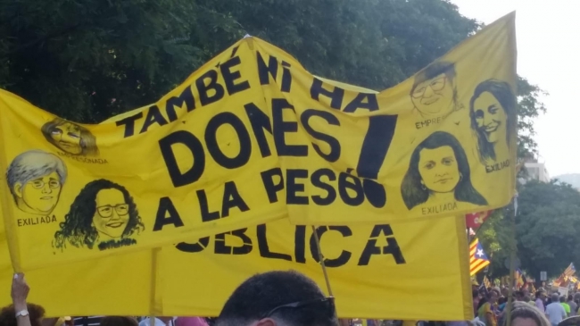 Manifestació 14-7-18 Delicte inventat  per Llarena: ni presó, ni exili // Teresa Carreras